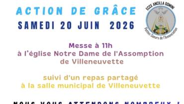 Action de Grâce – Notre Dame de L’assomption de Villeneuvette