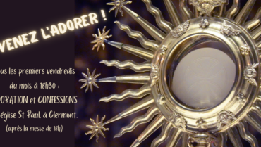 Premier vendredi du mois : adoration et confessions