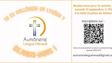 Rentrée de l’aumônerie des collégiens et lycéens